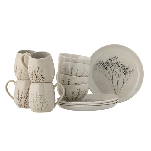 Bloomingville Bea Frühstück Set, Natur, Steingut, C:T10xH10,5/B:T11,5xH6/P:T21xH2, Satz mit 4x3 Artikeln von Bloomingville
