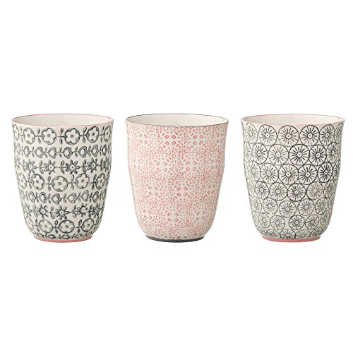 Bloomingville Becher Cécile, rosa grau, Keramik, 3er Set, 8,5cm von Bloomingville