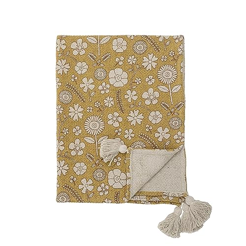 Bloomingville Camille Decke, Gelb, Recycelte Baumwolle Bloomingville Camille Decke, Gelb, Recycelte Baumwolle von Bloomingville