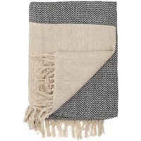 Bloomingville - Decke mit Fransen, 160 x 130 cm, beige von Bloomingville