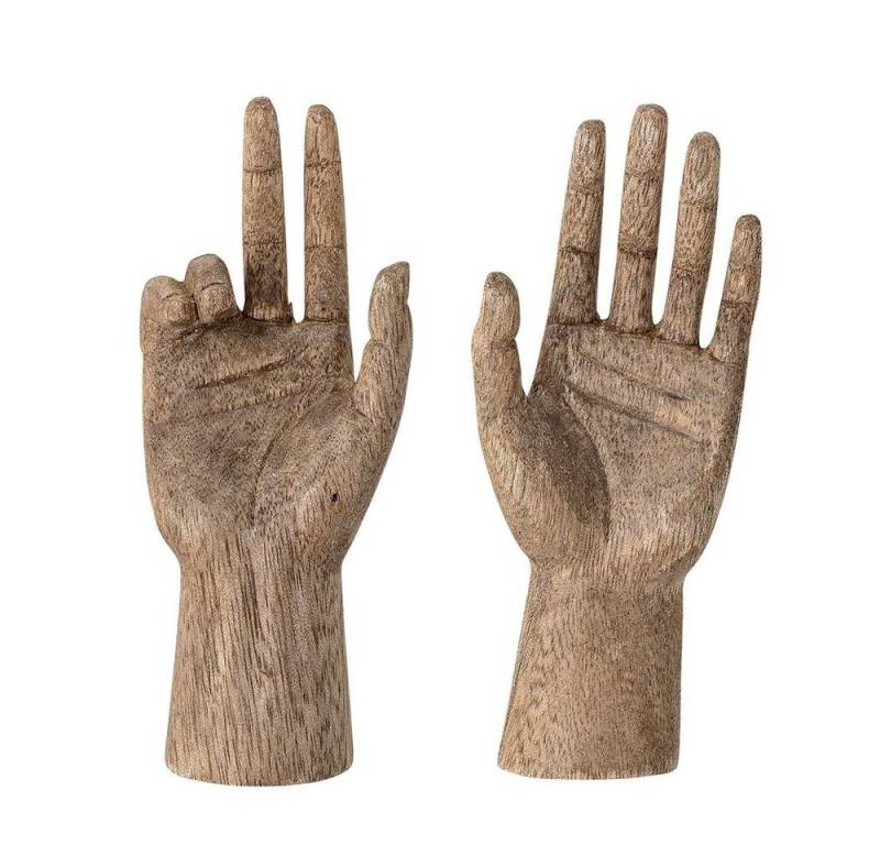Bloomingville Dekoobjekt Teis Dekohände 2er Set ca. 13 cm, aus Mangoholz Wohnaccessoires Dekoration dänisches Design von Bloomingville