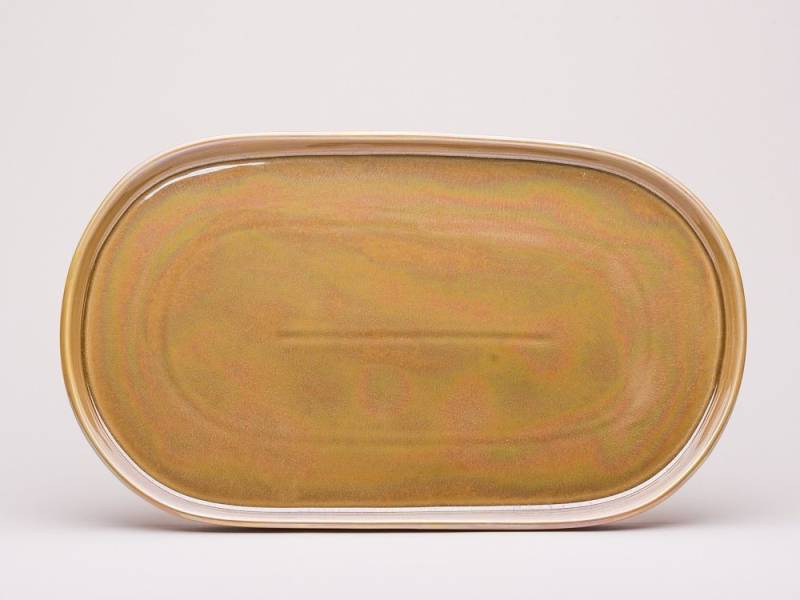 Bloomingville Dekotablett Bloomingville Tablett PAULA Braun Metallic 35 cm von Bloomingville