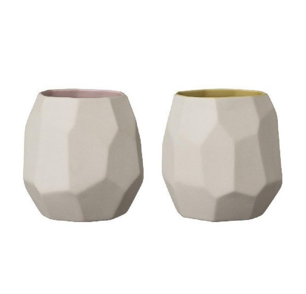 Bloomingville Dekovase Vase Keramik Creme-Gelb Creme-Blush (2-teilig) von Bloomingville