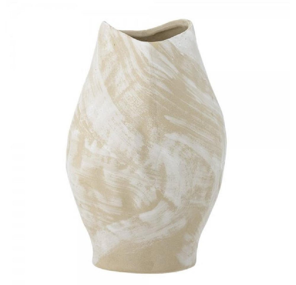 Bloomingville Dekovase Vase Obsa Steingut Weiß/Beige von Bloomingville