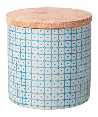 Bloomingville Dose Carla Aufbewahrung Behälter Topf Pott luftdicht Ø 10 x H 10 cm, blau, Keramik, Bambus, fasst ca. 400 ml Bloomingville Dose Carla Aufbewahrung Behälter Topf Pott luftdicht Ø 10 x H 10 cm, blau, Keramik, Bambus, fasst ca. 400 ml von Bloomingville