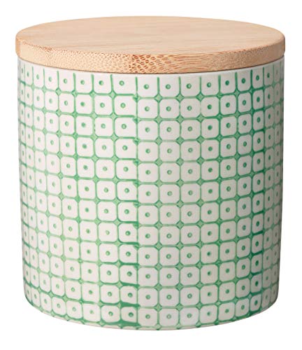 Bloomingville Dose Carla Aufbewahrung Behälter Topf Pott luftdicht Ø 10 x H 10 cm, grün, Keramik, Bambus, fasst ca. 400 ml Bloomingville Dose Carla Aufbewahrung Behälter Topf Pott luftdicht Ø 10 x H 10 cm, grün, Keramik, Bambus, fasst ca. 400 ml von Bloomingville