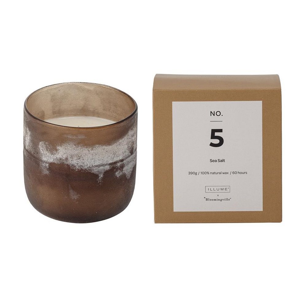 Bloomingville Duftkerze NO. 5, Sea Salt in Braun, natürliches Wachs, 390g von Bloomingville