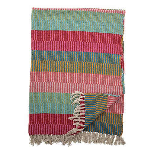 Bloomingville Hochwertige Tagesdecke 160 x 130 cm – Vielseitige Kuscheldecke aus recycelter Baumwolle, ideal als Sofadecke oder für Bett und Garten, kuschelig weich und pflegeleicht von Bloomingville