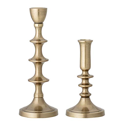 Bloomingville Kerzenständer, goldfarben, Aluminium, 2er Set von Bloomingville