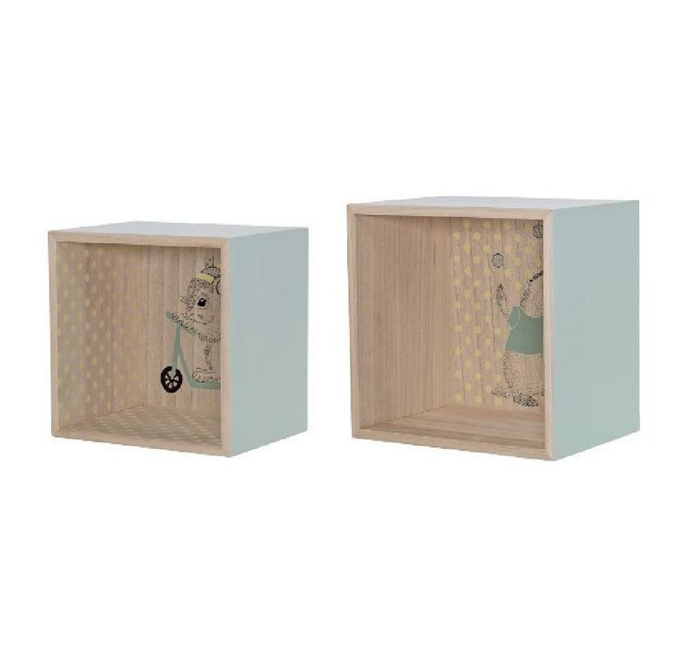 Bloomingville Kinderregal Aufbewahrungsbox Holz Mint (2-teilig) von Bloomingville