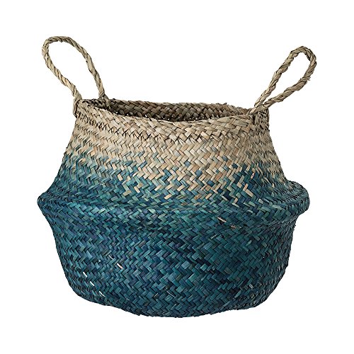 Bloomingville Korb, Natur und Blau, Ø30xH23 cm von Bloomingville