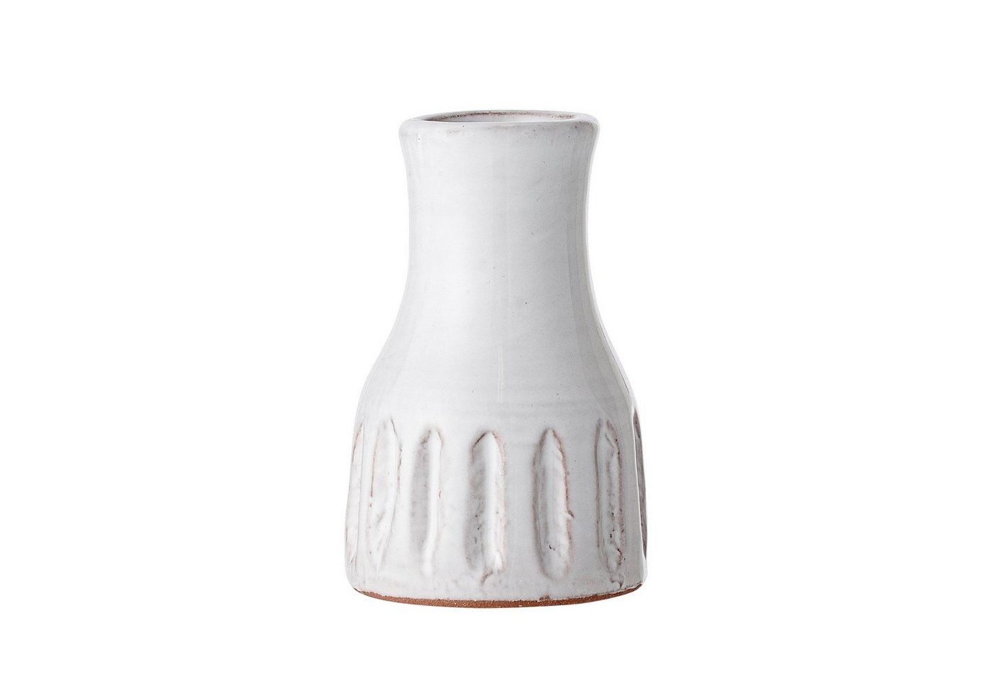 Bloomingville Kugelvase Bloomingville Vase Terrakotta weiß D6x9,5cm Dekoration von Bloomingville