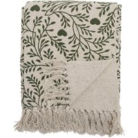 Bloomingville - Maribelle Decke, 130 x 160 cm, grün / beige von Bloomingville