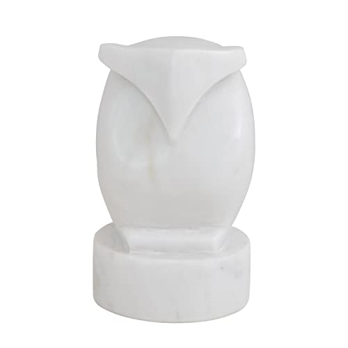 Bloomingville Marmor-Eule Dekor Kerzenhalter, Weiß, 3" L x 3" W x 5" H von Bloomingville