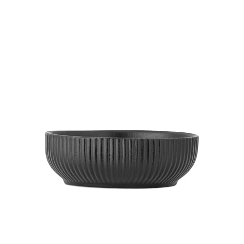 Bloomingville Neri Schale, Schwarz, Steingut, T17xH5,5 cm, 625 ml von Bloomingville
