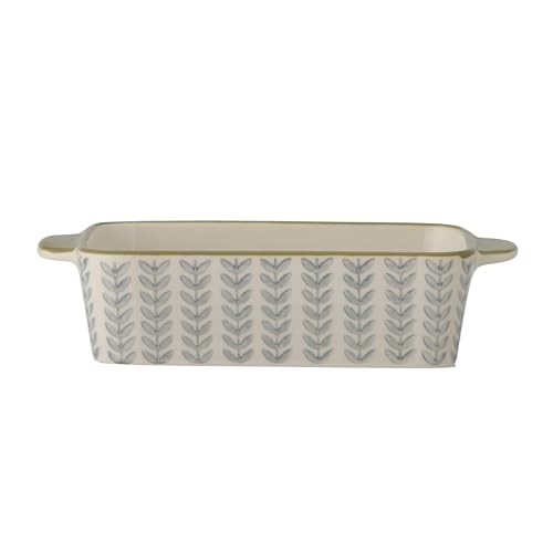 Bloomingville Ofenform Maple Creme Weiß Blau Keramik 560 ml Auflaufform Backform von Bloomingville