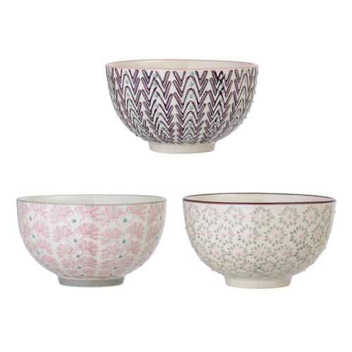 Bloomingville Schale Maya, rosa grau lila, Keramik, 3er Set, 11,5 x 6,5 cm (Ø/H) von Bloomingville