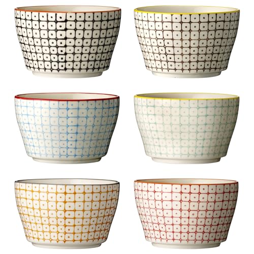 Bloomingville Schalen Carla, rot orange blau grün, Keramik, 6er Set, 11cm von Bloomingville