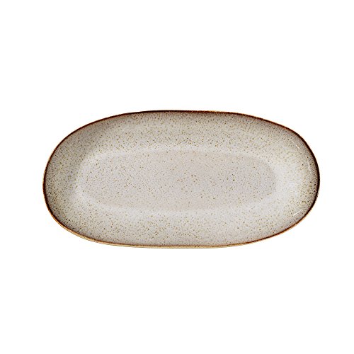 Bloomingville Serviertablett Sandrine, grau, Keramik, 16 x 34 x 3,5 cm von Bloomingville