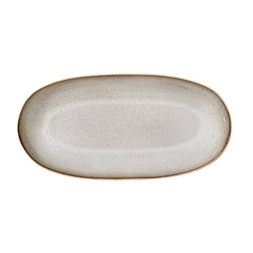 Bloomingville Serviertablett Sandrine, grau, Keramik, 42 x 21 x 3,5 cm von Bloomingville