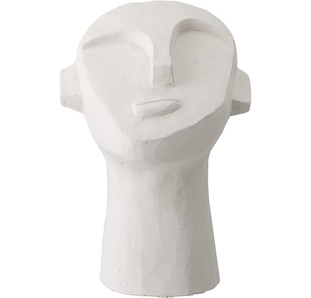 Bloomingville Skulptur Indo Deko, aus Zement, Weiß, 22 cm, Gesicht, Dekofigur, Kopfform von Bloomingville