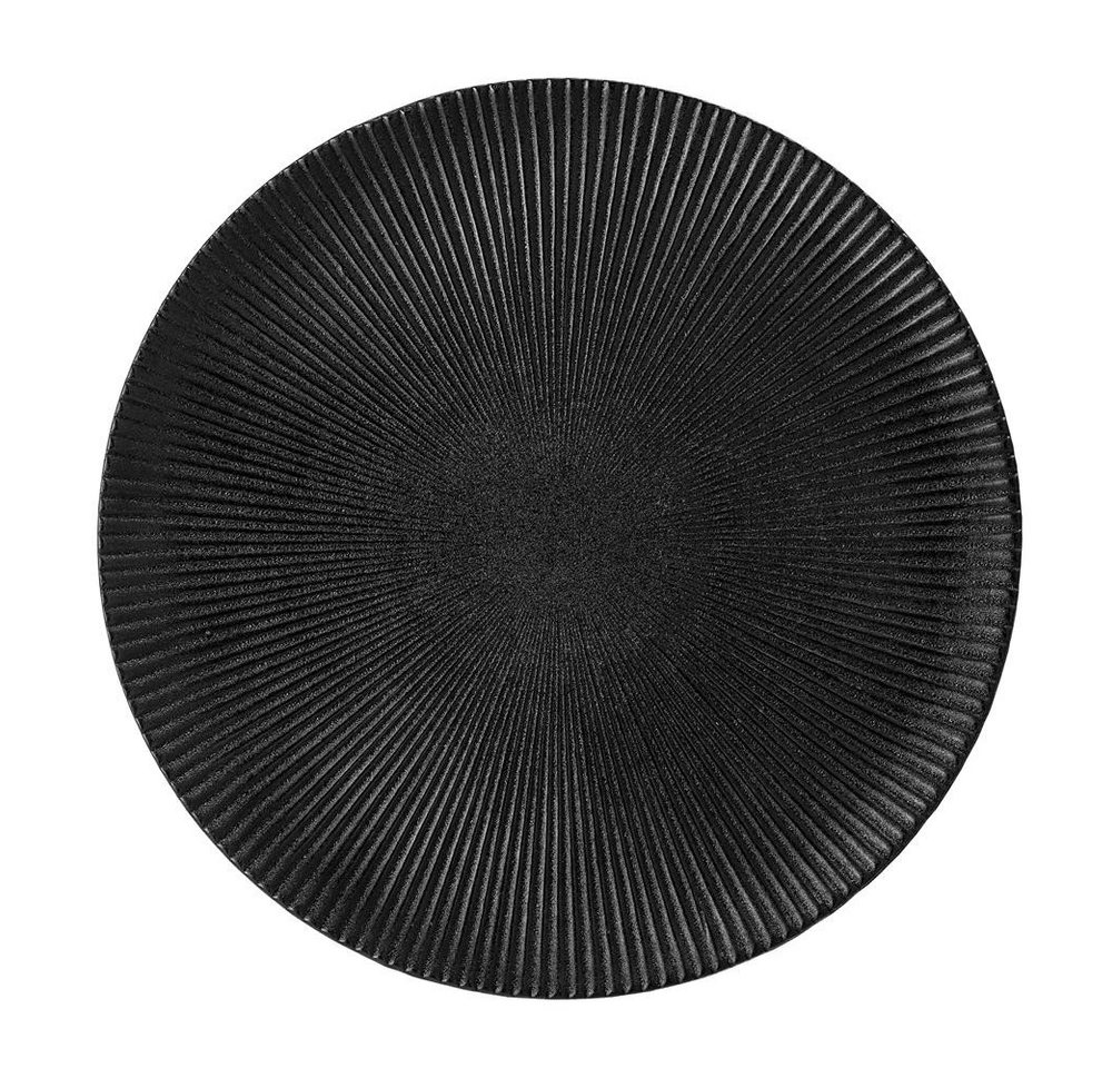 Bloomingville Speiseteller Neri Plate, Black, Stoneware, Teller Schwarz 29cm Steingut Gusseisen-Optik nordisches Design von Bloomingville