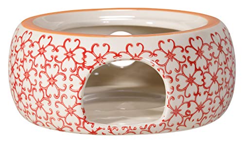 Bloomingville Stövchen Carla Express Retro Teewärmer Vintage Kannenwärmer ø 14,5 cm, rot, Keramik von Bloomingville