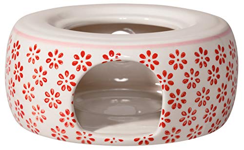 Bloomingville Stövchen Susie Retro Teewärmer Vintage Kannenwärmer ø 14,5 cm, rot, Keramik von Bloomingville