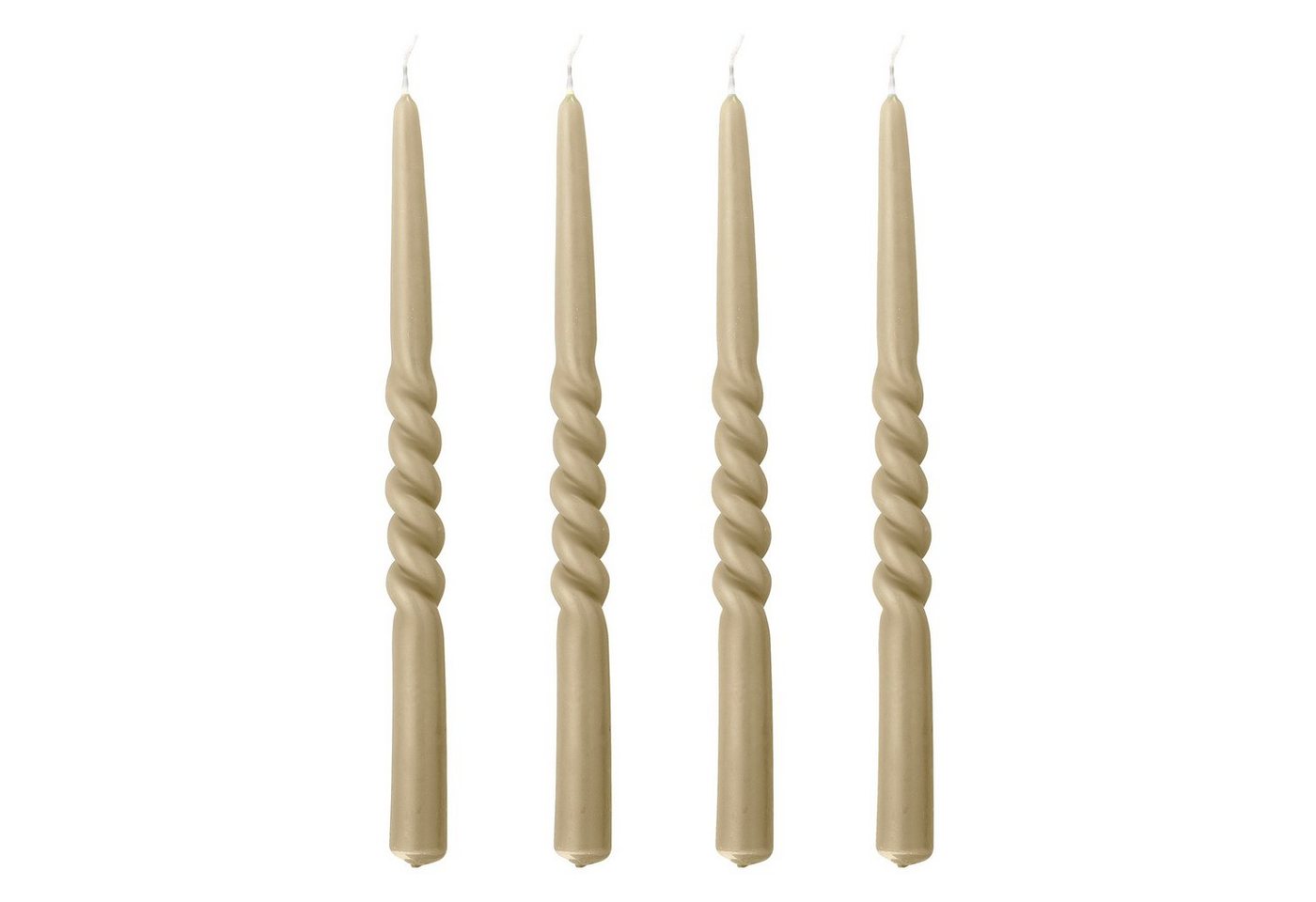 Bloomingville Tafelkerze Bloomingville Twist Kerze, Natur, Parafin, Pack of 4 von Bloomingville