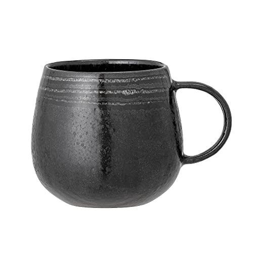Bloomingville Keramik Tasse Teetasse Kaffeetasse mit Henkel Raben, schwarz, Keramik, handgemacht in Portugal von Bloomingville