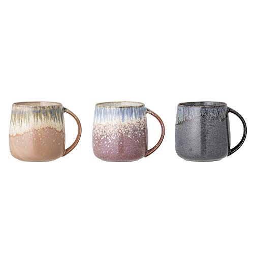 Bloomingville Tassen, grau blau rosa braun, Keramik, 3er Set von Bloomingville