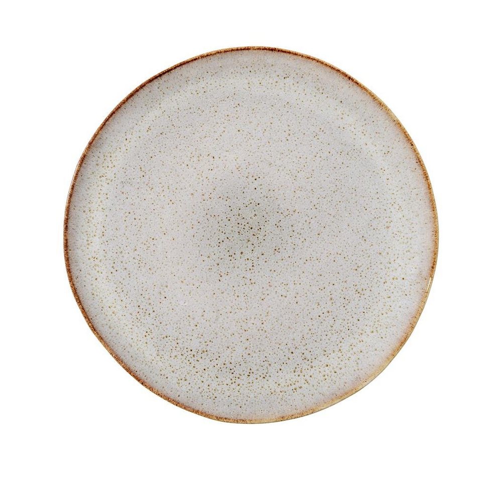 Bloomingville Teller Sandrine Plate, 28,5 cm, Keramik, Teller, Essteller, flach, handgefertigt, dänisches Design, grau von Bloomingville