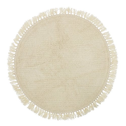 Bloomingville Teppich, rund, Wolle, Beige, Natur, 110 cm von Bloomingville