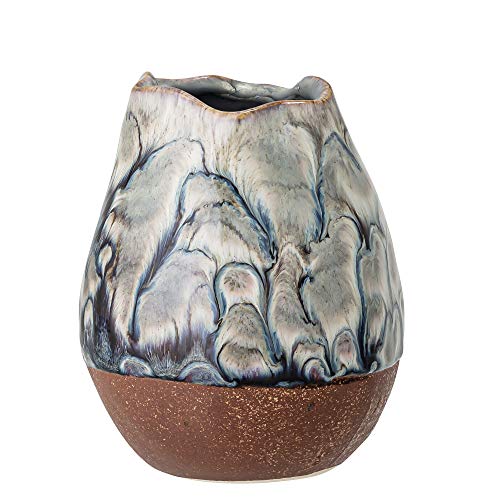 Bloomingville Vase, braun schwarz blau naturfarben, Keramik von Bloomingville