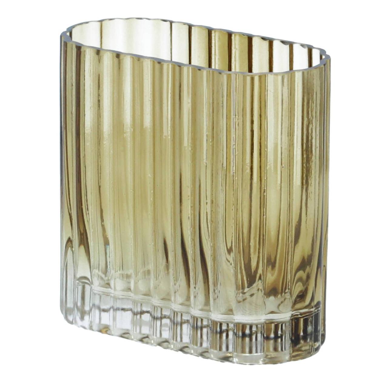 Bloomingville Vase Glas 14 x 14 x 6,5 cm braun von Bloomingville