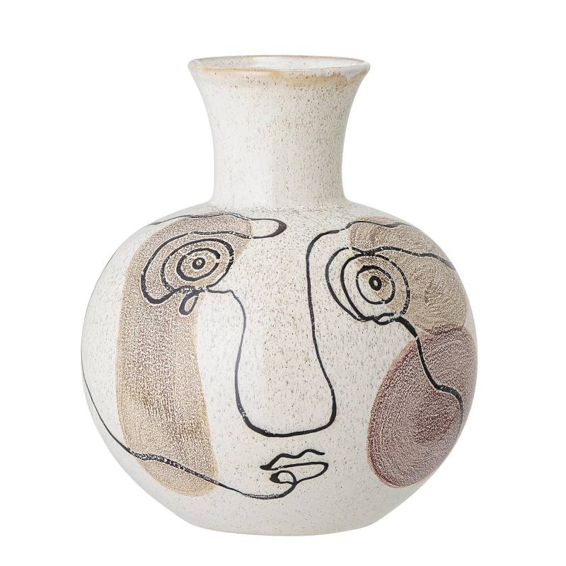 Bloomingville Vase mit Gesicht Steingut 225 cm beige von Bloomingville A/S