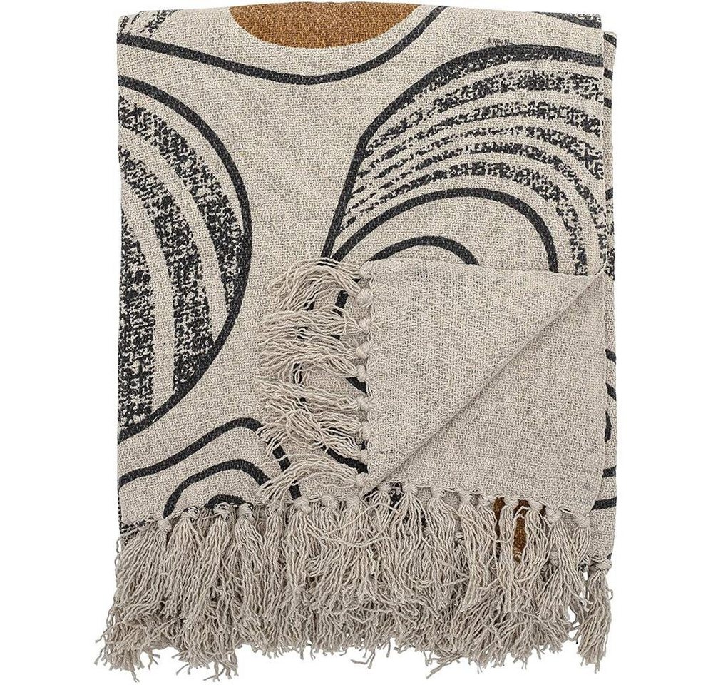 Tagesdecke Giano Throw, Nature, Recycled Cotton, Bloomingville, Baumwolle 160 x 130 cm Wohndecke Kuscheldecke, natur von Bloomingville