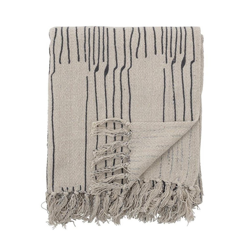 Überwurf Celly Decke mit Fransen Natur, Bloomingville, aus Baumwolle, Tagesdecke, Kuscheldecke, dänisches Design von Bloomingville