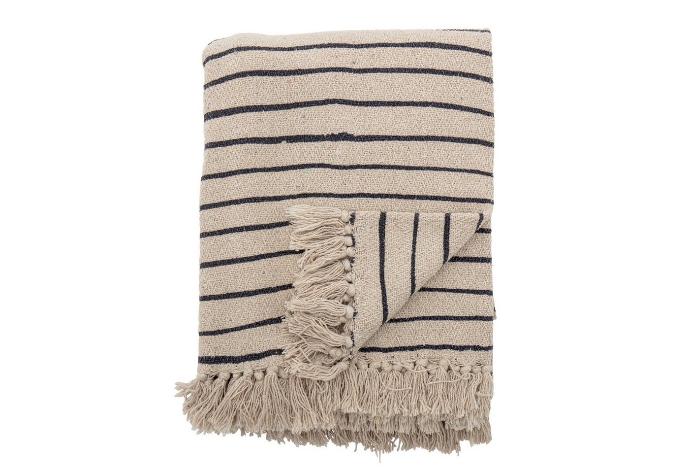 Wohndecke Bloomingville Decke, Plaid gestreift recycling cotton, natur-grau-schwarz, SECONDLOVE Tagesdecke, Sofa Couch Überwurf, 150 x120 cm, Bloomingville Wohndecke Bloomingville Decke, Plaid gestreift recycling cotton, natur-grau-schwarz, SECONDLOVE Tagesdecke, Sofa Couch Überwurf, 150 x120 cm, Bloomingville von Bloomingville