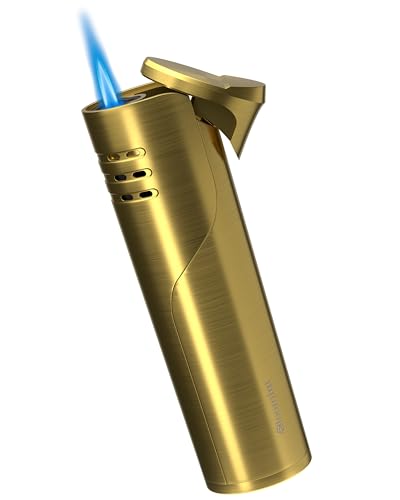 Bloomint Sturmfeuerzeug Jetflamme Gold edles windfestes Feuerzeug nachfüllbar Sturmfeuerzeug Gas nachfüllbar (ohne Gas) von Bloomint