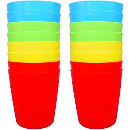 Bloomsworld 16 Kindertassen-Set aus Kunststoff für Kleinkinder, Wiederverwendbar, BPA-frei, Picknick-, Party- und Campinggeschirr für Jungen und Mädchen - Bunt von Bloomsworld