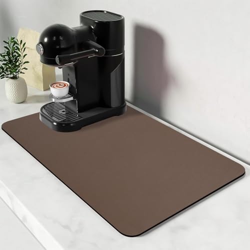 Bloss Saugfähige Kaffeematte, Abtropfmatte für Küchentheke, Kaffee, Bar, Zubehör, Espressomaschine, Abtropfgestell/Heimwerker (40,9 x 61,2 cm, braun) von Bloss