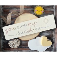 Bunter Ombre Regenbogen You Are My Sunshine Mdf Holzschild Block von BlossomCraftsIreland