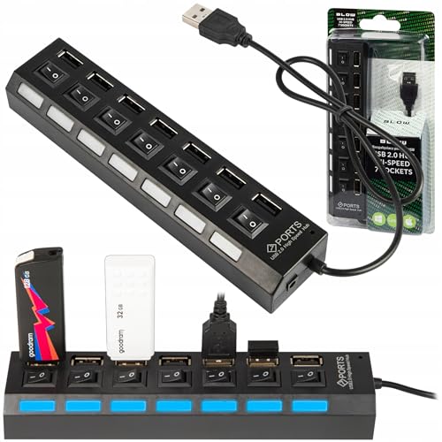 USB Splitter BLOW Hub Verteiler 7 USB Anschlüsse von Blow