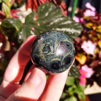 Kambaba Jaspis Kugel Stein Des Friedens Und Ruhe Grün Stromatolit Kristall Edelstein Poliert von BlowingOnDandelion