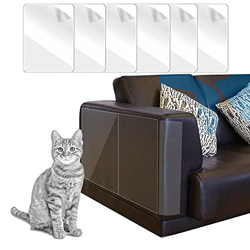 BluVast Katze Kratzschutz Sofa 6pcs, Anti Kratz Möbelschutz, Kratzschutz for Katze, Sofa Schutz Katze, Kratzschutz Möbel für Sofa Möbel Wand, Transparent Anti Kratz Pad,Cat Scratch Protection von BluVast