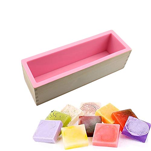 DIY Seifen Silikonform Set, Seifenform mit Holzbox, 1200 ML Seifenform Holz Seifenherstellung Form Handgemachte Seifen Silikonform Backform Rechteckig Silikon Seifenform mit Holzbox DIY Seifen Silikonform Set, Seifenform mit Holzbox, 1200 ML Seifenform Holz Seifenherstellung Form Handgemachte Seifen Silikonform Backform Rechteckig Silikon Seifenform mit Holzbox von BluVast