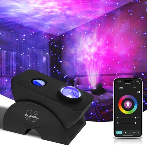 LED Smart Sternenhimmel Projektor, WLAN Sternenprojektor, 3D Galaxy Lampe, Sternenlicht Galaxie Kinder Erwachsene, Nachtlicht App-/Sprachsteuerung/Timer Alexa/Google kompatibel, Party Licht Dekoration von Blubbel