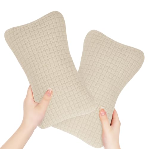 Blublu Park Mini-Kissen zum Schlafen, 11"x7" kleines nickerchen Kissen für Kleinkinder, Nacken, Handgelenk, Lendenwirbelsäule und Knie, Haustierkissen (Beige - 2 Stück) von Blublu Park
