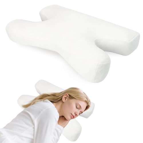 Blublu Park Anti Falten Kissen H Form, Schlafkissen Seitenschläfer Hautfreundliches Daunenersatzkissen Gegen Nackenschmerzen, Orthopädisches Schlafkissen für Seitenlieger, Beauty-Liebhaber(Weiß) von Blublu Park